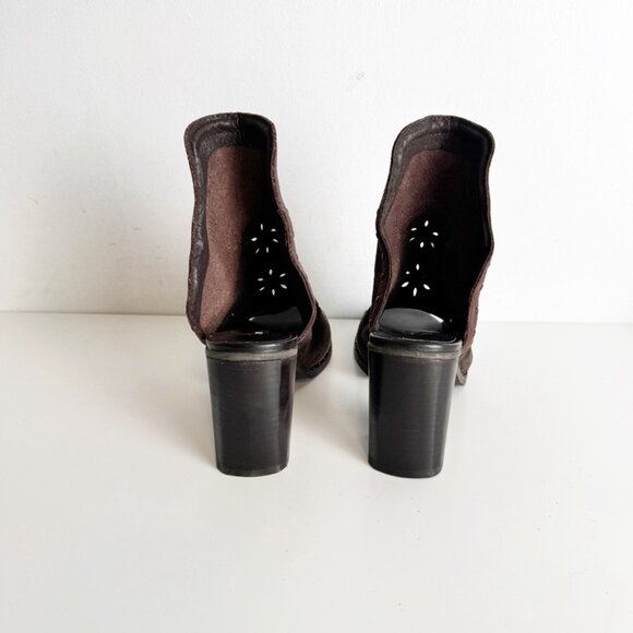 New Sbicca Leather and Suede Block Heel Sandals in Dark Burgundy Maroon - Picture 5 of 9